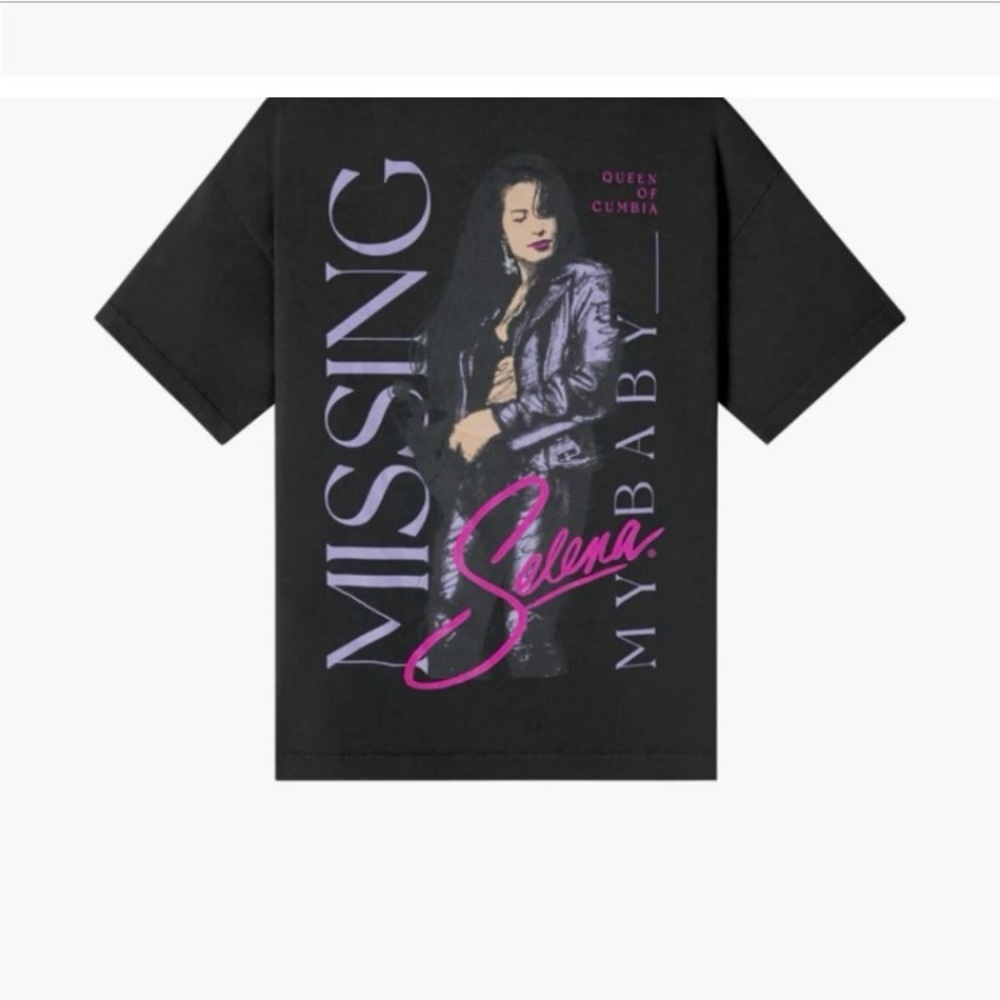 Black Graphic T-Shirt with Purple and Pink Design